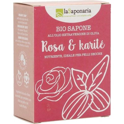 laSaponaria BIO mýdlo Růže a bambucké máslo 100 g – Sleviste.cz