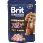 Brit Premium by Nature Dog Puppy & Junior Fillets in Gravy with Turkey & Carrots 85 g – Zboží Mobilmania
