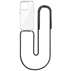 TopQ Simple iPhone 15 Pro s černou šňůrkou průhledný