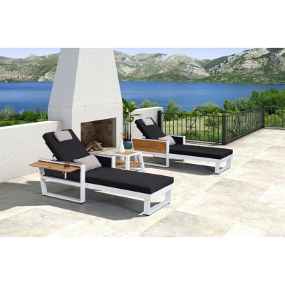 Higold Zahradní sestava York Sunlounge Set White/Black Olefin – Hledejceny.cz
