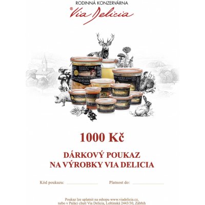Dárkový poukaz 1000 Kč | Via Delicia – Zboží Dáma