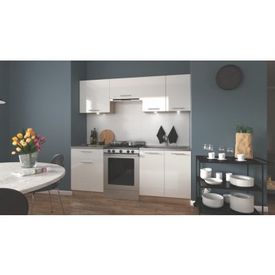 Halmar MARIJA Kuchyňská linka 200 cm dub sonoma/bílý lesk – Zboží Dáma