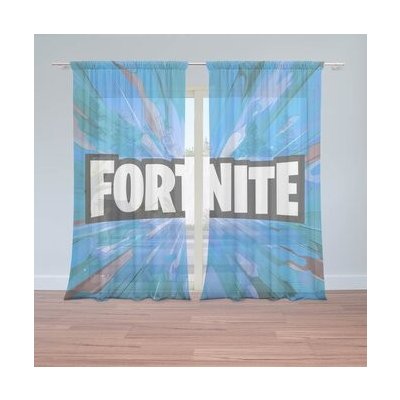 Sablio Záclony FORTNITE modrá: 2ks 150x250cm – Hledejceny.cz