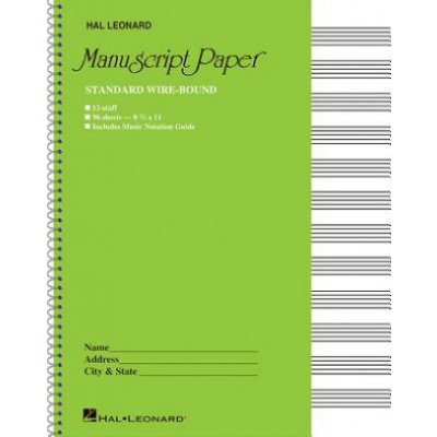 Standard Wirebound Manuscript Paper Green Cover Hal Leonard CorpSpiral – Sleviste.cz