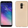 Pouzdro a kryt na mobilní telefon Samsung Pouzdro JustKing plastové s texturou karbonu Samsung Galaxy A6 Plus 2018 - zlaté