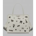 Karl Lagerfeld PARIS dámská kabelka MAYBELLE bílá se zlatými detaily – Hledejceny.cz