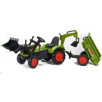 FALK Šlapací traktor Claas Arion 430 s nakladačem rypadlem a vlečkou – Zboží Mobilmania