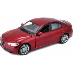 Bburago Alfa Romeo Giulia 2016 Metallic červená 1:24 – Zboží Dáma