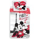 Povlečení Jerry Fabrics Povlečení Mickey and Minnie v Paříži 140x200 70x90