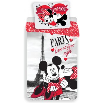 Jerry Fabrics Povlečení Mickey and Minnie v Paříži 140x200 70x90