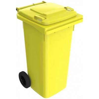 HTI Plastová popelnice 120 l, žlutá – Zboží Mobilmania