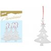 Vánoční dekorace MFP Paper stromek dřevěný bílý set 5,2x7,5cm/3ks WD-15311