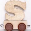 Dřevěná hračka Bino vagónek S hnědá kolečka BIN82252