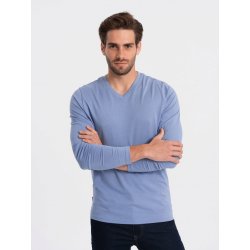 Ombre Clothing Pánské tričko s dlouhým rukávem Avasant světle modrá