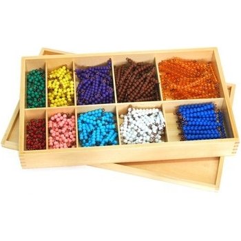 Montessori korálková krabice barevné schody 1-10