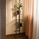 Ruhhy 26040 Stojan na květiny 106 x 41 x 22 cm černá – Sleviste.cz