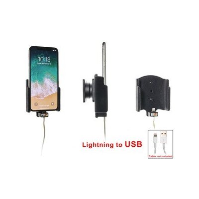 Brodit držák na Apple iPhone Xs/X bez pouzdra, s průchodkou pro orig. Lightning kabel, samet 514997 – Zbozi.Blesk.cz