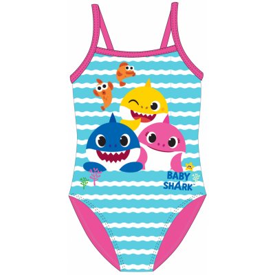 Dívčí plavky Baby Shark tyrkysová růžová – Sleviste.cz