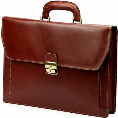 Gregorio hladká kožená aktovka no. 819-1 Hnědá – Zbozi.Blesk.cz