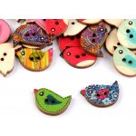 Dřevěný dekorační knoflík ptáček – Zbozi.Blesk.cz