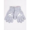 Dětské rukavice Dívčí pětiprsté rukavice Yoclub RED-0012G-AA5A-018 Grey