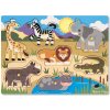 Dřevěná hračka Melissa & Doug puzzle s úchyty safari