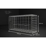 Gabionový koš 100x50x30, velikost oka 5x10cm, povrchová úprava GALFAN (95% Zn - 5% Al) – HobbyKompas.cz