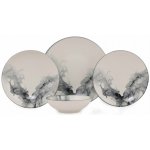 Hermia Porcelánová jídelní sada talířů Shadow bílá černá 24 ks – Sleviste.cz