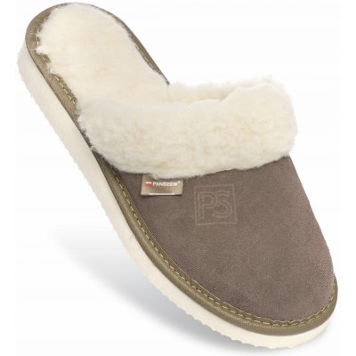 PanSzew teplé pantofle dámské kožené domácí vlněné pantofle – Zboží Dáma