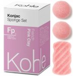 Kohle Company Konjac houbičky dárková sada růžový Jíl 3 ks – Zboží Dáma