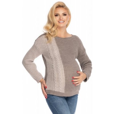 Be MaaMaa těhotenský svetr pletený vzor zelená bílá – Zboží Mobilmania