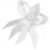 Svatební dekorace Mašlička k myrtě s perlovou ozdobou bílá 1 ks