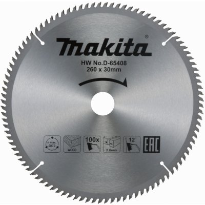 Makita D-65408 pilový kotouč 260mm x 30mm x 100T – Zboží Mobilmania