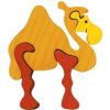 Dřevěná hračka Fauna mini puzzle Velbloud ZOO 4 díly