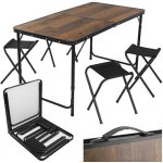 Gardlov 27304 Skládací kempingový set, stůl + 4 židle, hnědý – Sleviste.cz