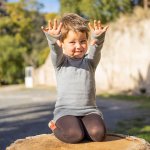 Tarua dětská rostoucí merino mikina rolák popelavá s liškou – Sleviste.cz