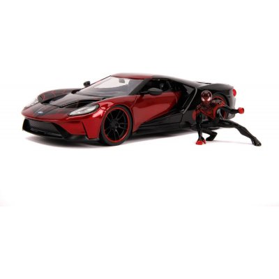 Jada Toys Spider-Man Marvel Hollywood Rides Diecast Model 2017 Ford GT s figurkou Miles Morales 1:24 – Zboží Mobilmania
