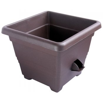 Plastia Květináč samozavlažovací BERGAMOT 35x35 cm čokoláda