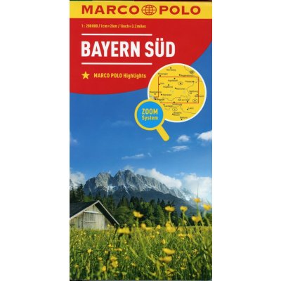 Karte Bayern Süd. South Bavaria. Sud Bavière