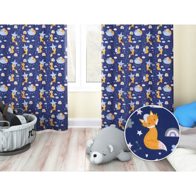 Biante Dětský bavlněný závěs Sandra SA-281 Lišky na večerní obloze 150x160 cm – Zboží Dáma