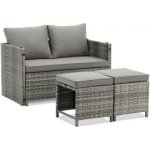 Juskys Polyratanový zahradní nábytek 2v1 Jamaica, šedý – Zboží Dáma