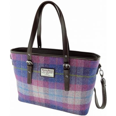 Spey Harris Tweed Pink Tartan Purple