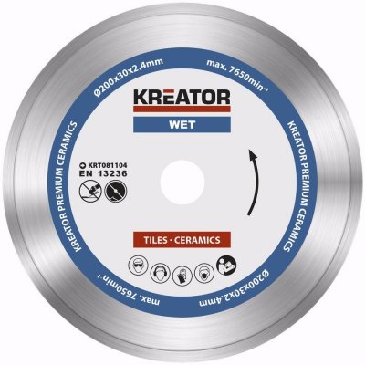 KREATOR KRT081104 Diamantový kotouč celoobvodový 200mm PREMIUM – Zboží Dáma
