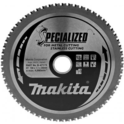Makita pilový kotouč 150mmx20mm TCT 60Z sus/kov STOP B-47173 – Sleviste.cz