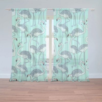 Sablio Záclony Plameňáci: 2ks 150x250cm – Hledejceny.cz