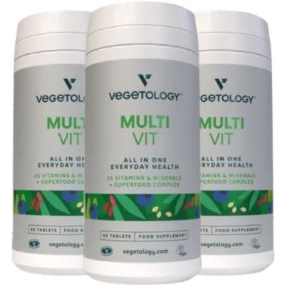 Vegetology MultiVit - Multivitamíny a minerály pro vegany, 60 tablet (3 balení s dopravou zdarma)