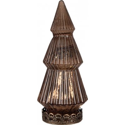 Měděný skleněný dekorační svítící stromek LED Tree Ø 7*16 cm Clayre & Eef – Hledejceny.cz