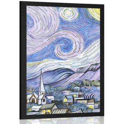 Plakát reprodukce Hvězdná noc - Vincent van Gogh - 30x45 no frame – Hledejceny.cz