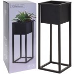 H&S Collection Květináč na stojanu kovový černý 60 cm – Hledejceny.cz