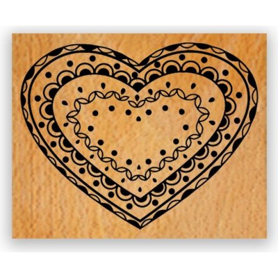 Aladine Dřevěné razítko Zdobené sdrce – Zboží Mobilmania